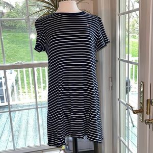 Tommy Hilfiger Navy Blue Striped Short Dress Large Worn 1X